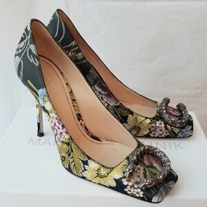 Gucci Dionysus Square Toe Floral Brocade Jacquard Heels Pumps